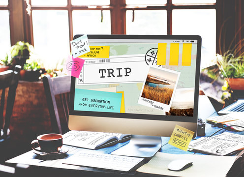 Trip Travel Destinatiion Explore Tour Concept - Powered by Adobe