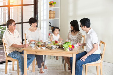 chinese family having lunch