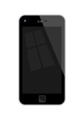 Flat Design Vector Illustration Of A Mobile Phone