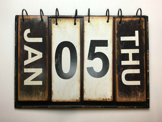 January 5 Thursday on vintage calendar

