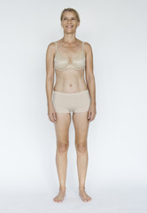Senior Adult Woman Smiling Happiness Lingerie Studio Portrait