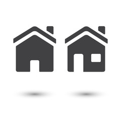 home vector icon isolated on white background with shadow