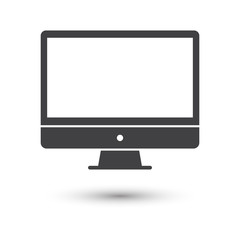 Computer monitor icon with shadow Vector illustration