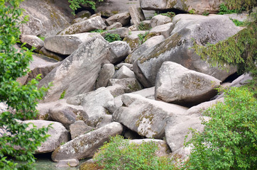Rocky landscape in park