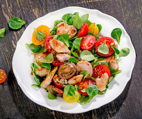 Chicken salad. Healthy diet food.