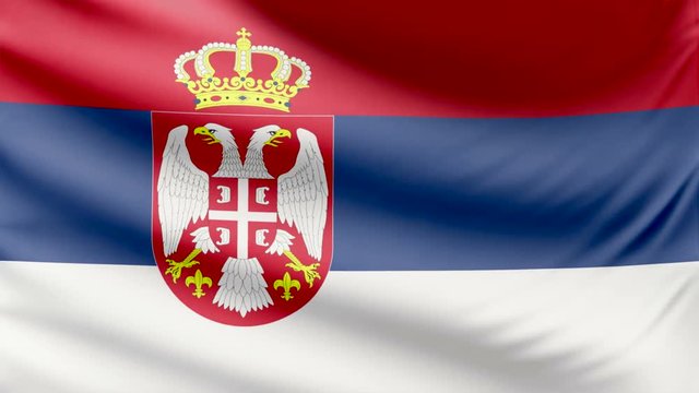 Realistic beautiful Serbia flag 4k