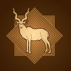 Kudu standing designed on line square background graphic vector.