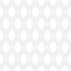 Seamless ornament. Modern geometric pattern with repeating ligt silver wavy lines
