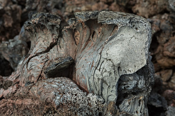 Background of frozen lava field at Tolbachik volcano, after eruption in 2012, Klyuchevskaya Group of Volcanoes