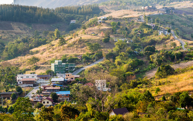the community on the hill at Kaokho phetchabun Thailand.