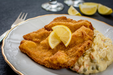 Schnitzel with salad