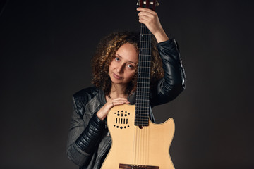 Fototapeta premium portrait Woman with classical guitar