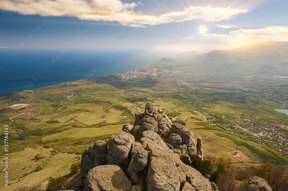 Wall mural summer landscape of the southern crimea russia.