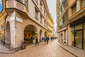 Foto op Canvas People going shopping in the streets of Bolzano © Vivida Photo PC