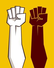 clenched fist vector illustration for resistance and revolution symbol