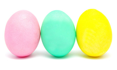 Colorful handmade decorated easter eggs