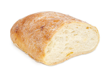 Ciabatta closeup on a light background