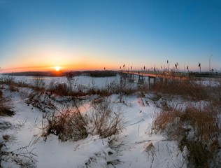 Winter sunrise in Rostov-na-Don