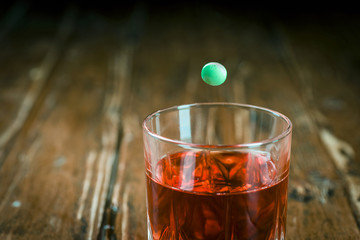 Green tablet and drink