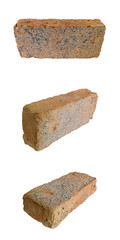 Red brick isolated on white background.