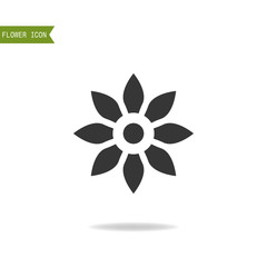 Floral flat icon, symbol. Silhouette flower isolated on white background.