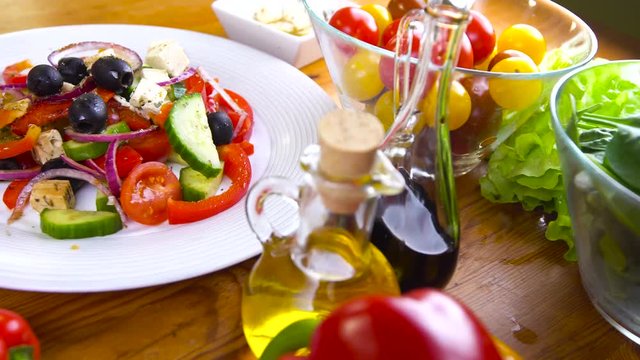 preparing fresh ceasar salad
