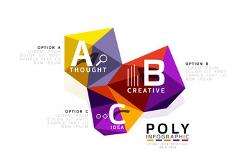 Abstract triangle low poly infographic template