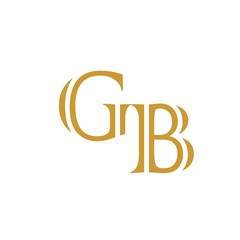 initial letter GB gold color logo vector