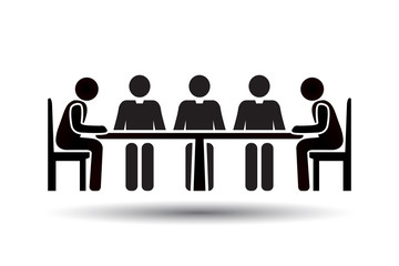 Conference Meeting Icons set. Team work and human resource management.