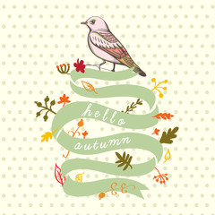 illustration of a bird. hand made background