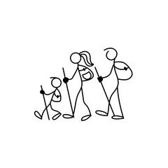 Family icon stick figure vector