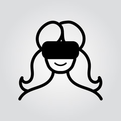 Virtual reality headset for 3D gaming, viewing icons