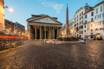 Fototapeta na wymiar Nobody at Pantheon at sunrise, Rome, Italy