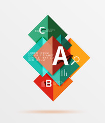 Overlapping square infographics