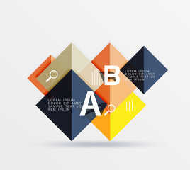 Overlapping square infographics