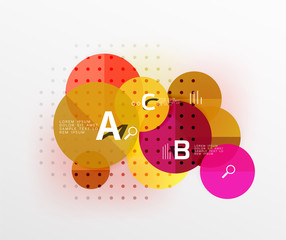 Vector circle bubbles modern geometric background