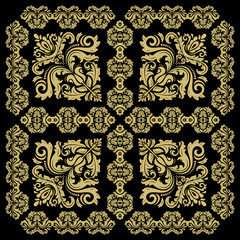 Damask classic pattern. Seamless abstract background with repeating elements