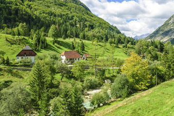 Obraz premium Naturlandschaft am Oberlauf der Soca