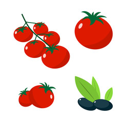 Tomato and olives icons