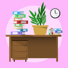 Office workspace illustration