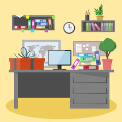 Office workspace illustration