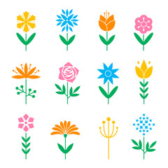 Flower icon set.