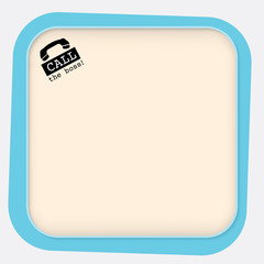 Obraz premium Vector blue text box and phone icon