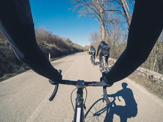 Personal perspective of a cyclist training on the beautiful roads of Tuscany