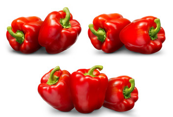 Sweet red pepper isolated on white background