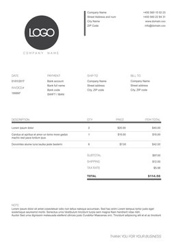 Black And White Simple Invoice Template