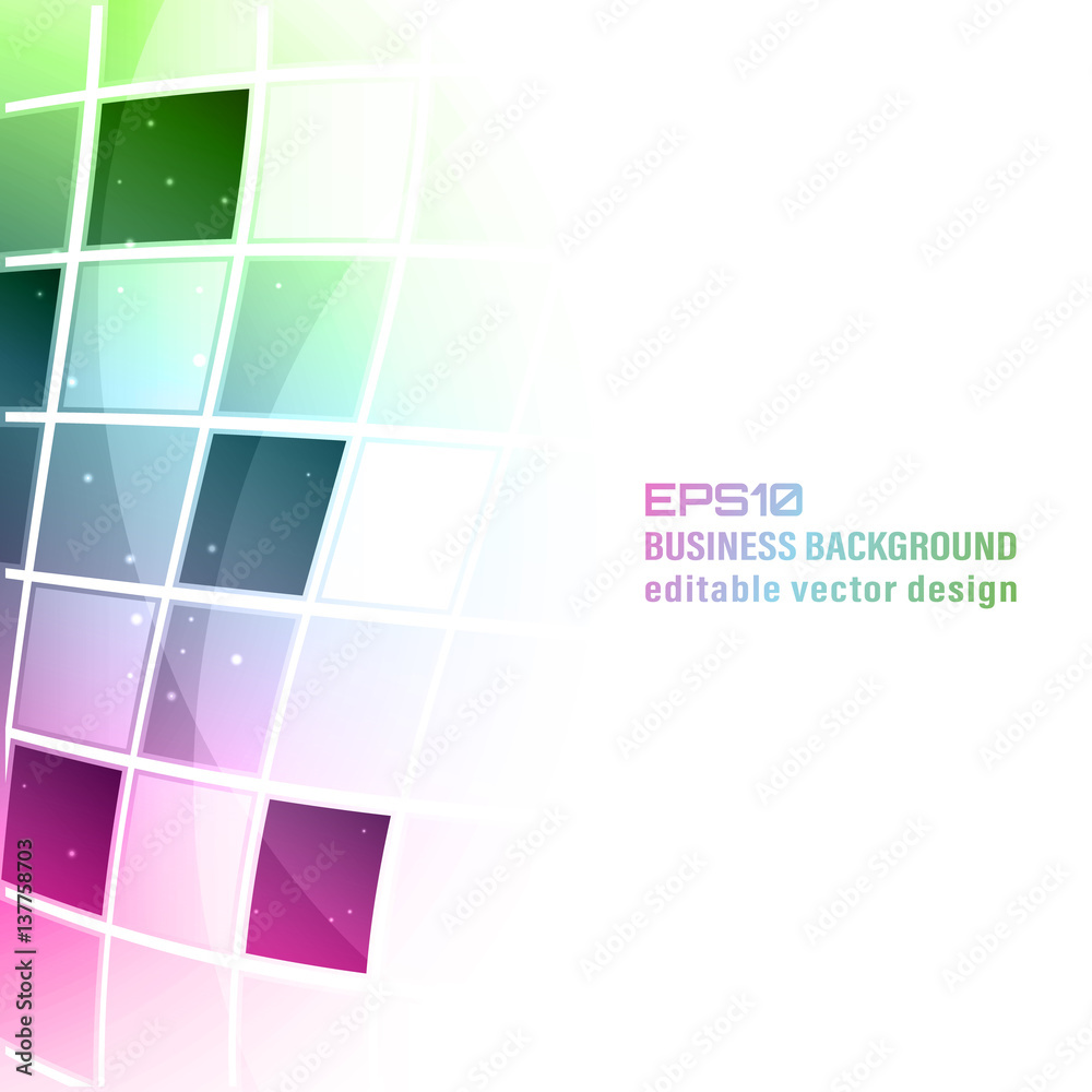 Poster business vector colorful abstract background with square pattern.