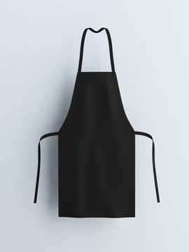Black apron, apron mockup 3d rendering