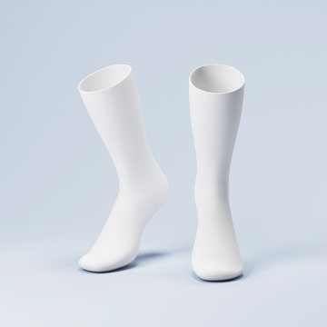 Socks, white socks mockup, long socks 3d rendering