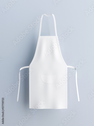 "White apron, apron mockup 3d rendering" Stock photo and royalty-free